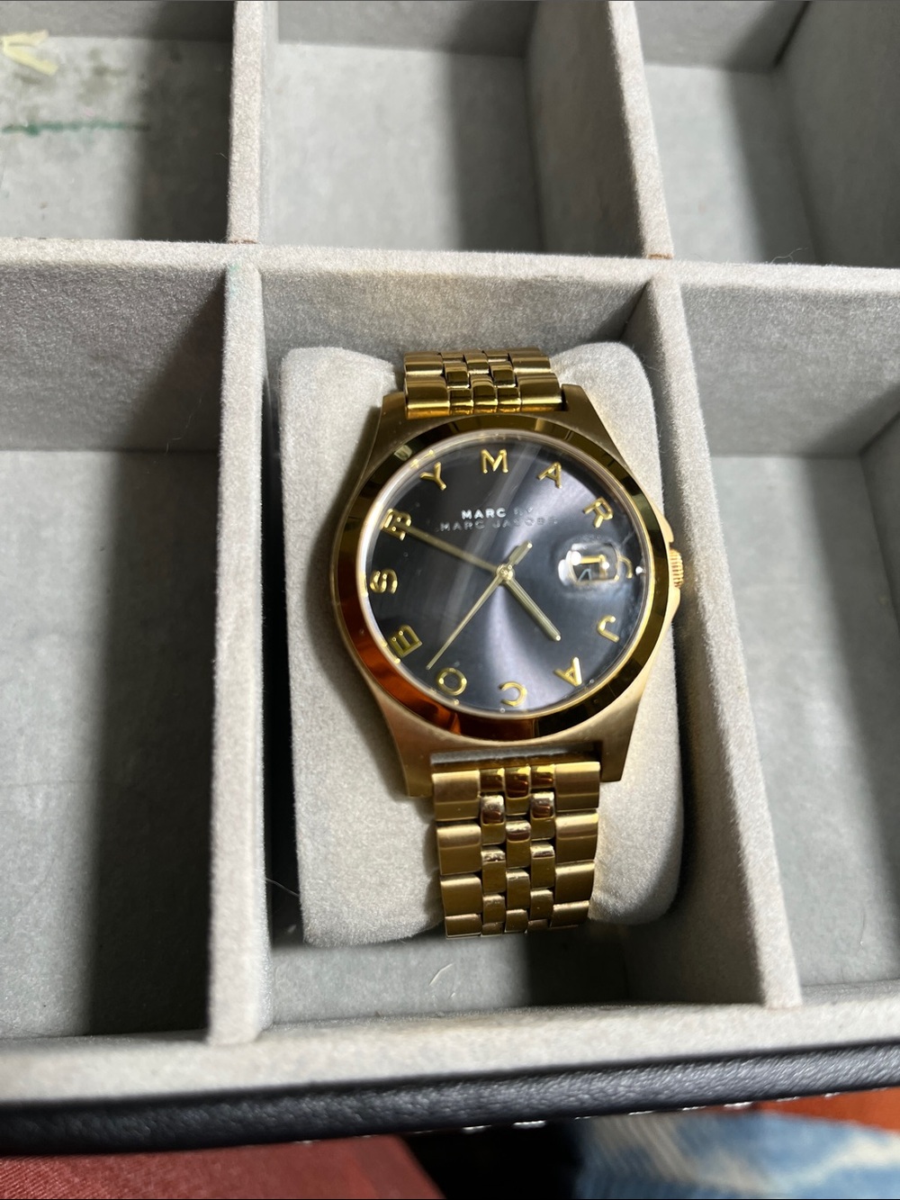 Marc By Marc Jacobs Gold Tone Watch with Black Dial